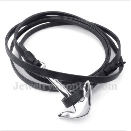 メンズチタンレザーブレスレット