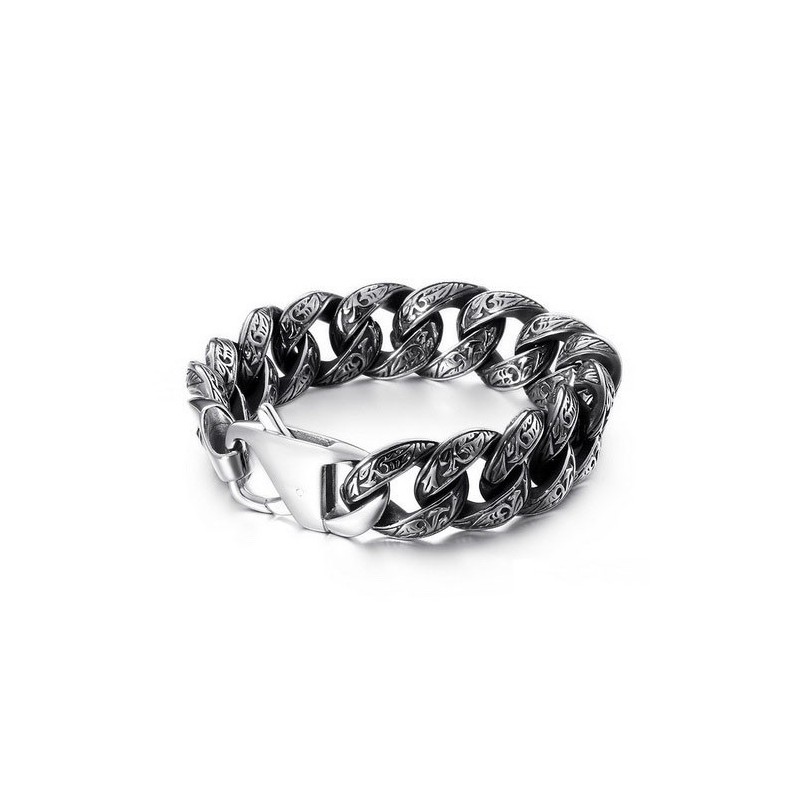 ファッションメンズチタンマルチループクラスプパターンブレスレット