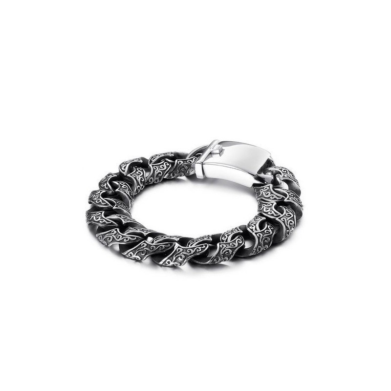 ファッションメンズチタンマルチループクラスプパターンブレスレット
