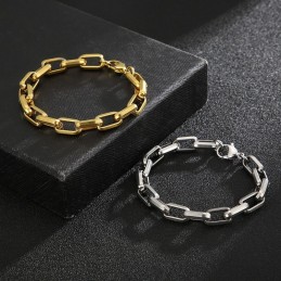 ロック ヒップホップ スクエア チタンブレスレット メンズ