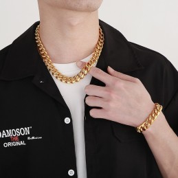 男性用キューバチェーンチタンブレスレット