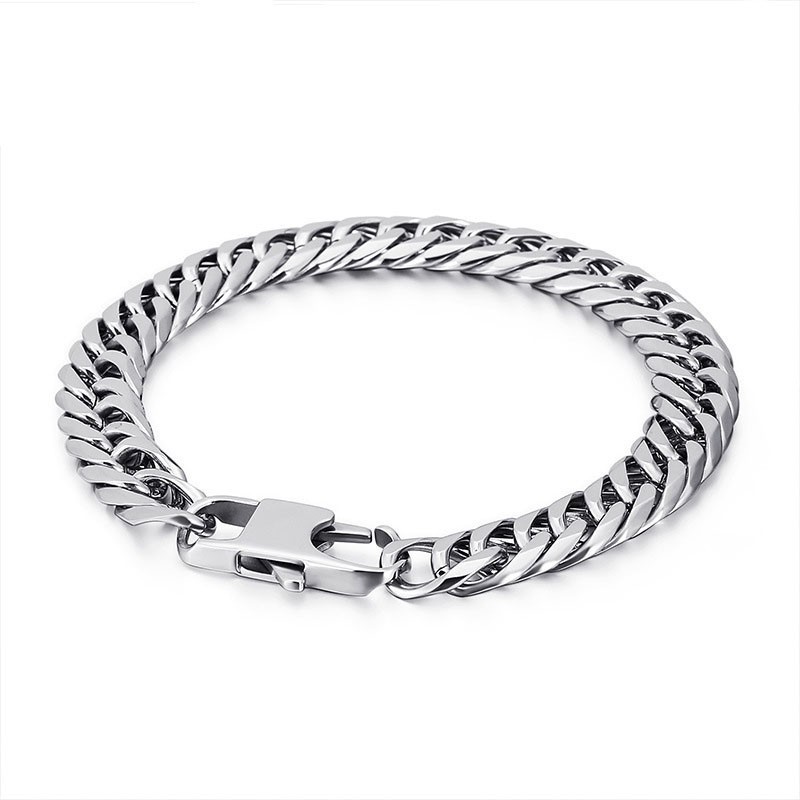Tide Accessories ファッション チタン メンズ 椎骨チェーン スクエアバックル ブレスレット Tide Accessories ファッション チタン メンズ 椎骨チェーン スクエアバックル ブレスレット