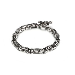 アンティークシックなチタン製メンズブレスレット