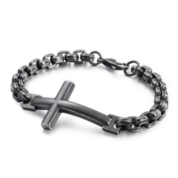 チタンタイドメンズブレスレット チタンメンズクロススクエアブレスレット タイドメンズアクセサリー
