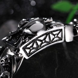 クールなレトロなスカルメンズチタンブレスレットロックシックゴーストヘッドブレスレットタイドメンズアクセサリー