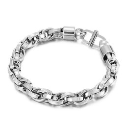 メンズオーバルツイストチェーンチタンブレスレット