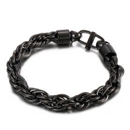 メンズ オーバルツイストネックレス デイバックル チタンブレスレット付き