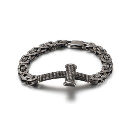 人気のファッションストリートクロスバックチェーンチタンブレスレット（メンズ）