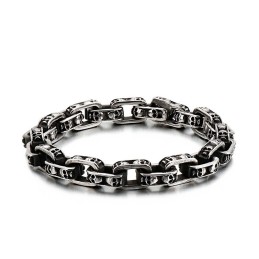 チタンスカルブレスレット シックなバイカーゴーストブレスレット チタンジュエリー