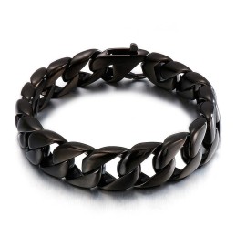 チタンブラックメンズブレスレットメンズチェーン