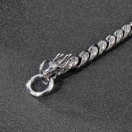 レトロでクールなダブルタップメンズチタンブレスレット