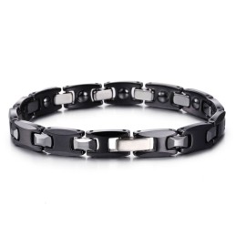 絶妙なカップルチタンブラックブレスレット
