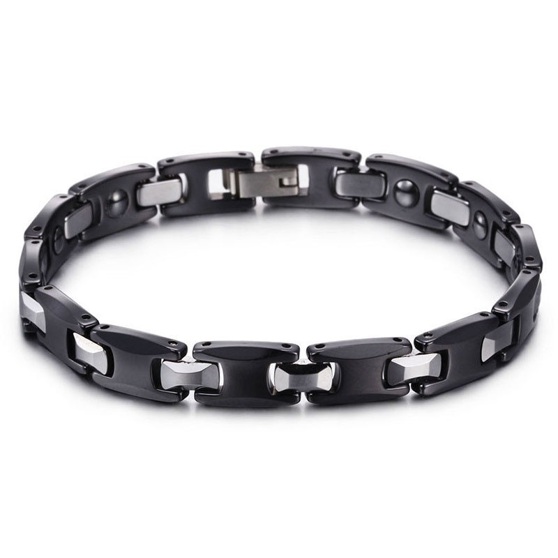 絶妙なカップルチタンブラックブレスレット