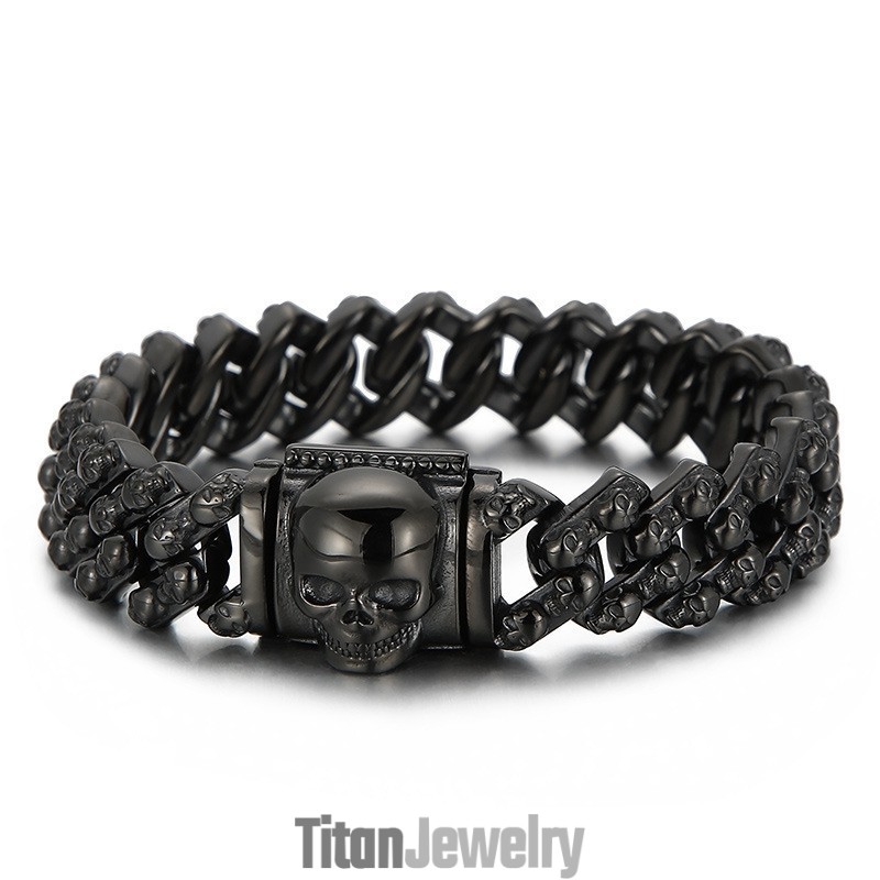 ヴィンテージ電気メッキマルチカラースカルチタンブレスレット（メンズ）
