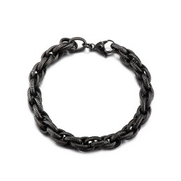 レトロなブラックドット柄ヒップホップシックツイストチェーンチタンブレスレット（メンズ）