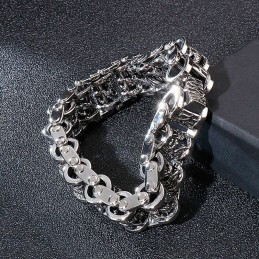 レトロでクールなドラゴンバイクチェーンメンズチタンブレスレット