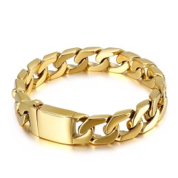 ファッションヒップホップメンズブロンズチタンブレスレット