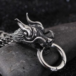 メンズ マルチレイヤーブレスレット クールなダブルドラゴン メンズブレスレット 蛇口留め