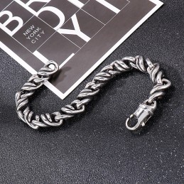 メンズ向けファッションツイストチタンブレスレット