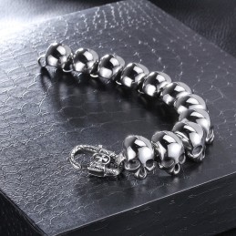 ファッションクールポリッシュスカルクロスボーンチタンメンズブレスレット