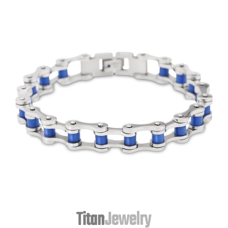 ファッションシックスタイルチタンタイドメンズ薄型自転車ブレスレット