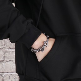 クールでシックな男性用十二支ドラゴンチタンブレスレット