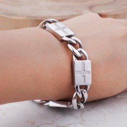 ファッションロックヒップホップスタイルのクロスとダイヤモンドのチタンブレスレット