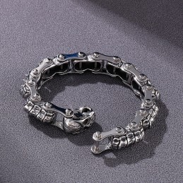 メンズ向けファッションスカルキールマシンチェーンチタンブレスレット