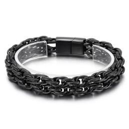 ファッションブラックメッキダブルチタンメンズブレスレット