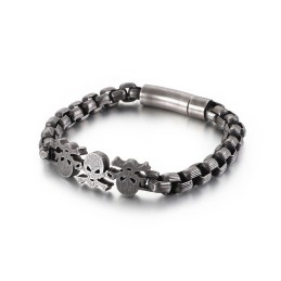 ファッションストリートスタイルヒップホップスカルメンズチタンブレスレット