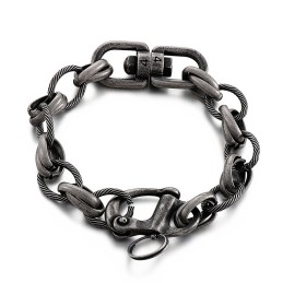メンズ向けファッションストリートOワードスプライシングチタンブレスレット