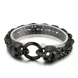 クールでファッションシックなスタイルのスカルチタンメンズブレスレットアクセサリー