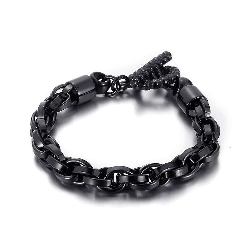 クールファッションスカルバックルチタンメンズブレスレット クールファッションスカルバックルチタンメンズブレスレット