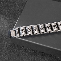 クールなメンズウルフヘッドバイカーチタンブレスレット