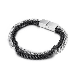 ファッションクールシックメンズダブルレイヤーチタンブレスレット