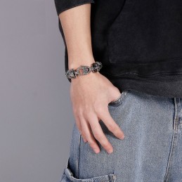 クールなスカルメンズチタンブレスレット