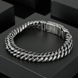 クールでシンプルなメッシュチタンスナップメンズブレスレットアクセサリー