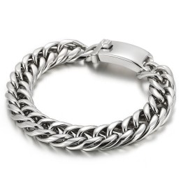 ストリートファッションのクールなソリッドカラーのメンズチタンブレスレット