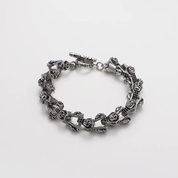 シックなメンズスカルゴーストヘッド鋳造チタンブレスレット