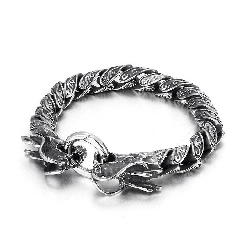 レトロでクールなダブルタップメンズチタンブレスレット レトロでクールなダブルタップメンズチタンブレスレット