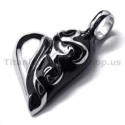 純チタン製ラブハートペンダント - フリーチェーン