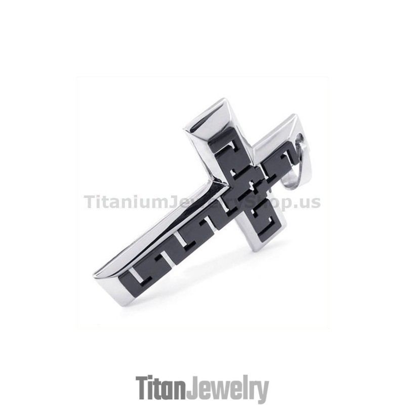 ブラックチタンクロスペンダント - フリーチェーン