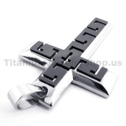 ブラックチタンクロスペンダント - フリーチェーン