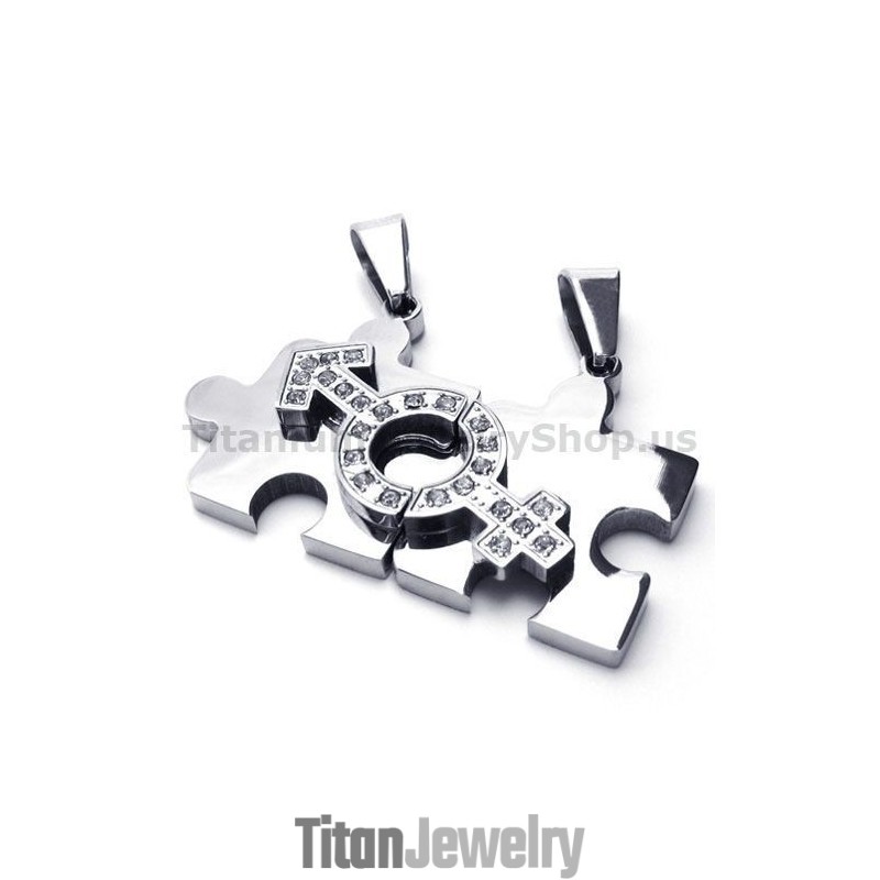 ジグソーパズル チタン製ラバーペンダント（ダイヤモンドフリーチェーン付き）