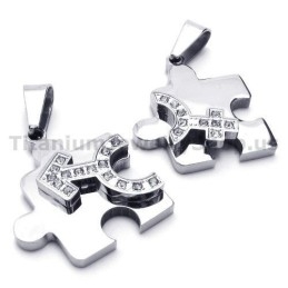 ジグソーパズル チタン製ラバーペンダント（ダイヤモンドフリーチェーン付き）