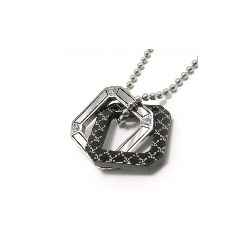 ツースクエアファッションギフトチタンネックレスペンダント