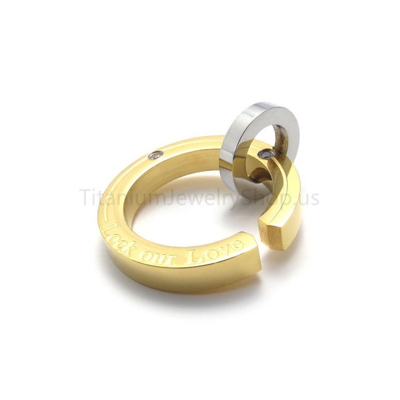 新しい骨折リングゴールデンチタンペンダント