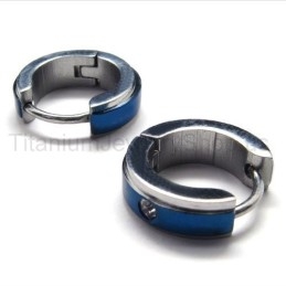 ブルーチタンダイヤモンドイヤリング