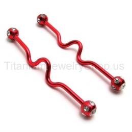 レッドツイスティチタンイヤリング