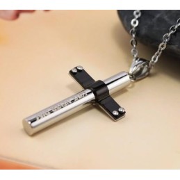 純チタンペンダントネックレス シリンダークロス